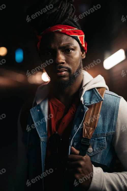 Preview: Serious Young African Man Portrait