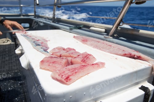 Preview: Fresh cut fish on an ocean charter boat