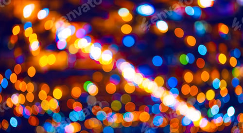 Preview: Blurred lights, colored bokeh abstract background.