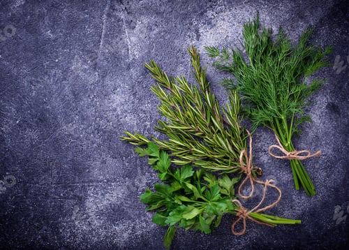 Preview: Mix of herbs. Rosemary, dill and parsley