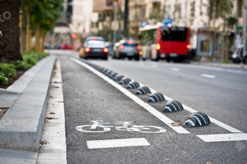 Preview: Bicycle road sign on the street