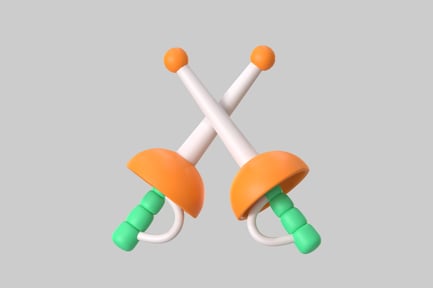 Preview: Fencing swords cartoon cross