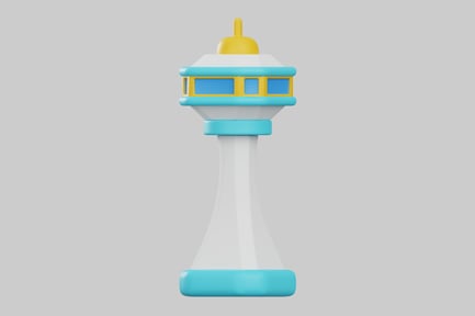 Preview: Cartoon airport control tower