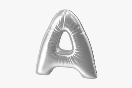 Preview: Silver Letter A Foil Balloon