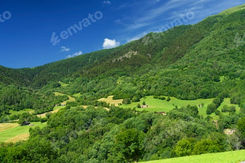 Preview: Mountain landscape at summer along the road to Mortirolo pass