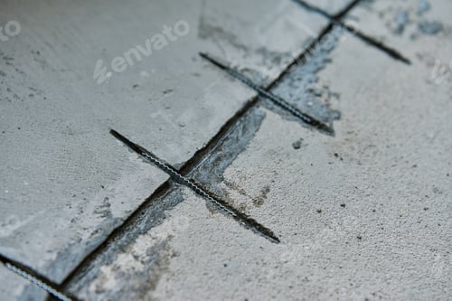 Preview: Repairing cracked concrete surface with reinforcement metal bars