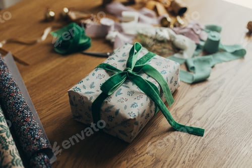 Preview: Gift Wrapping with Ribbons and Floral Paper