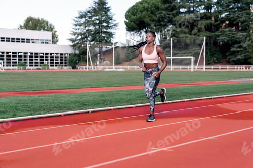 Preview: Young black athlete sprinter running