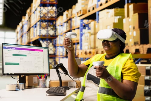 Preview: Depot clerk uses virtual reality headset to manage order processing