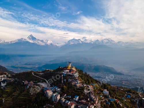 Preview: Drone View of the Annapurna Range from Sarangkot, Nepal