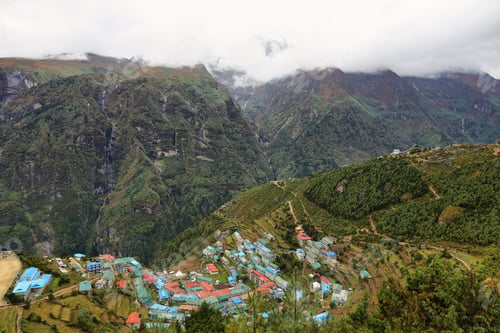 Preview: Namche Bazaar village, Nepal Himalaya.