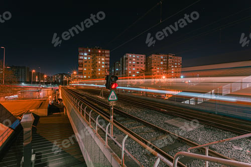 Preview: train railway at night