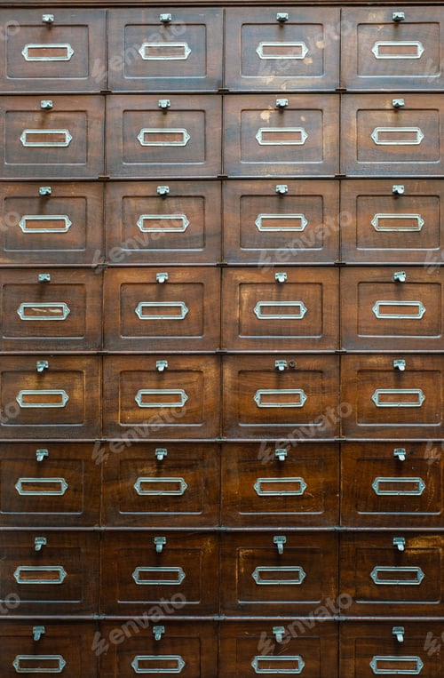 Preview: Antique drawer cabinet in dark wood