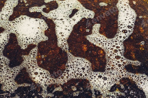 Preview: Suds And Rust Metal Plate Texture. Cleaning The Surface Of Dirt