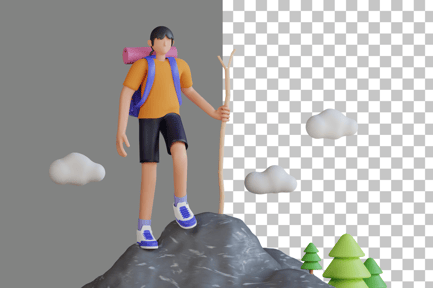 Preview: Hiking 3D Illustration