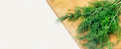 Preview: Dill on wooden cutting board culinary herbs . Preparing dill for winter storage.
