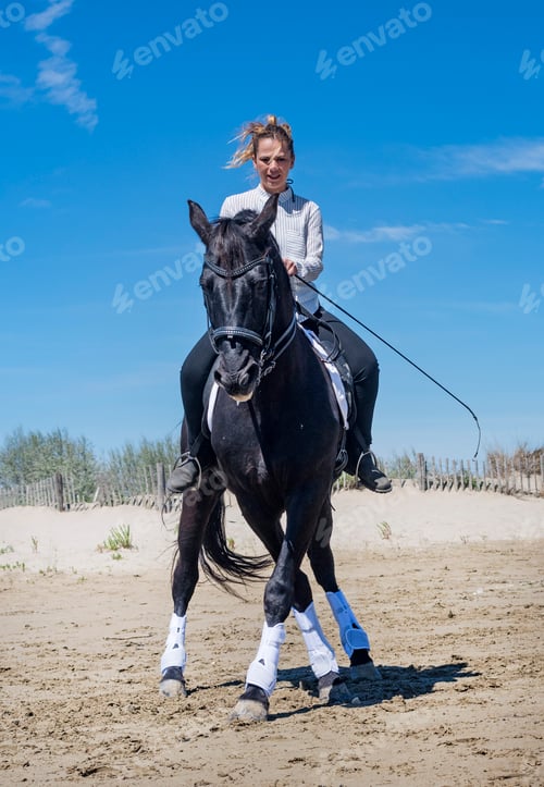 Preview: riding girl on the beach