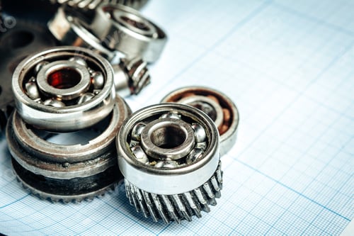 Preview: Car parts on graph paper for car engineering