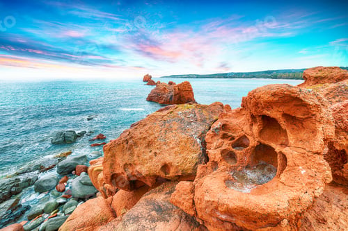 Preview: Awesome view of Red Rocks called “is Scoglius Arrubius”) on Cea beach