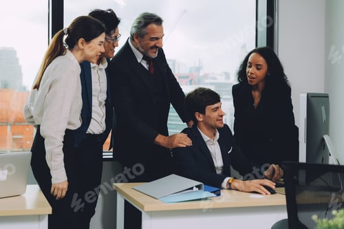 Preview: Senior business officer financial analyst and planner team consulting together