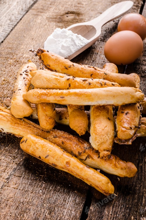Preview: Home baked sticks with cumin and salt