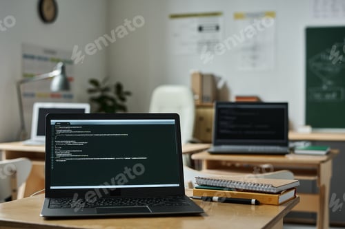 Preview: Laptop with new software in classroom