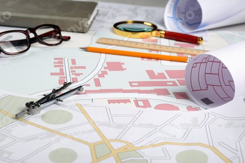 Preview: Detailed City Map with Drafting Tools