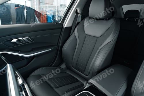 Preview: Interior of new prestige comfortable car close up
