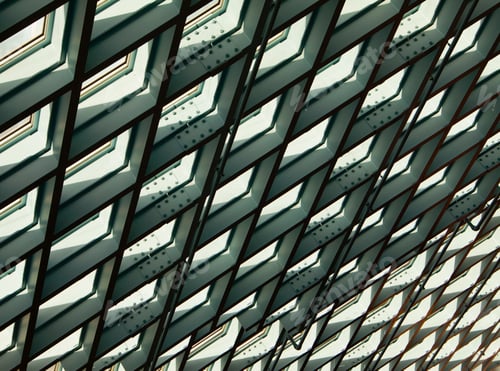 Preview: Grid pattern, building structure, diamond shaped panes of glass, wall or roof