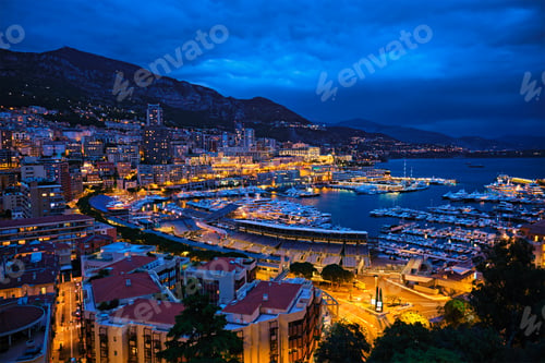 Preview: View of Monaco in the night