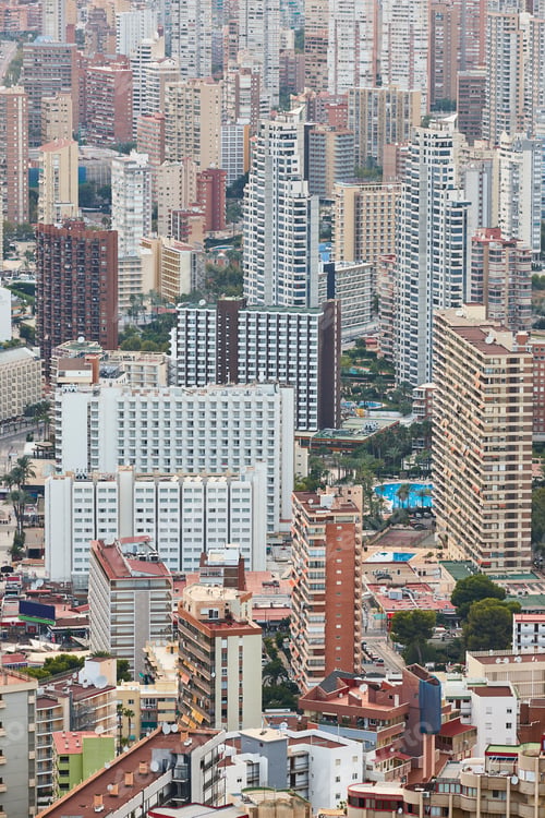 Preview: Spanish coastline with skyscrapers in Benidorm. Alicante