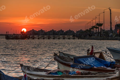 Preview: Fishing boats in Mavisehir Harbour of Izmir City