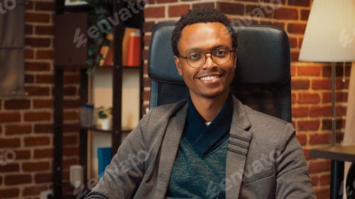 Preview: Portrait of african american psychologist in office