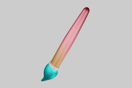 Preview: Cylindrical paintbrush with turquoise bristles