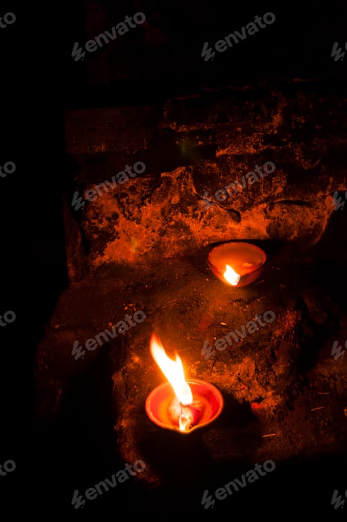 Preview: Firing diya in temple for prayer worship