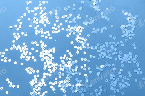 Preview: Holographic sparkles on blue background. Festive trendy backdrop
