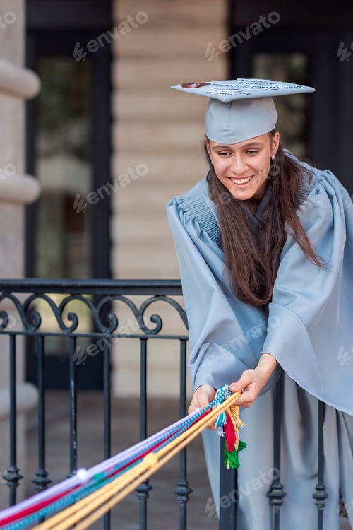 Preview: People from behind graduation gown and cap future college life new life senior 2020