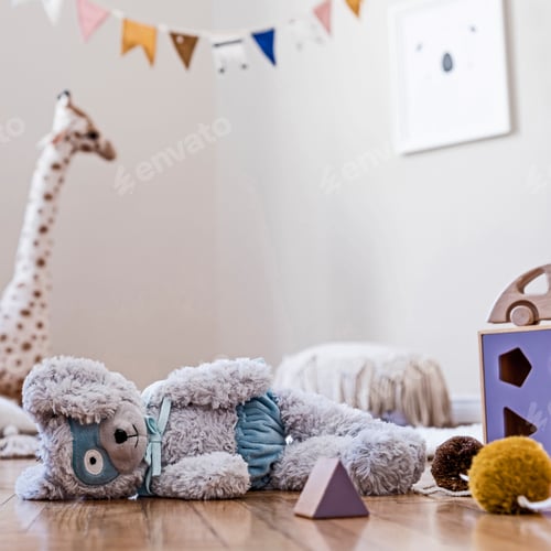 Preview: Stylish scandinavian interior of child room
