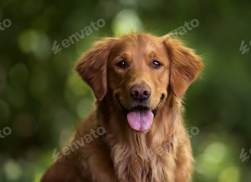 Preview: Selective focus shot of an adorable golden retriever outdoors