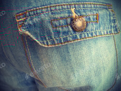 Preview: Blue jeans with pockets close-up