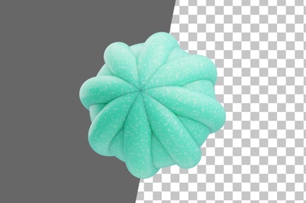 Preview: Plastic Resin Abstract Aqua Padded Cube 3D Icon
