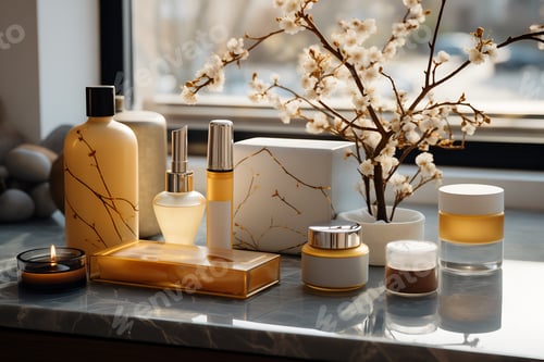 Preview: yellow mock up packaging for cosmetic and amenities in hotel