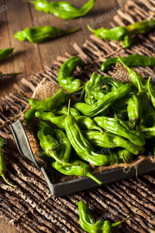 Preview: Raw Organic Green Shashito Peppers