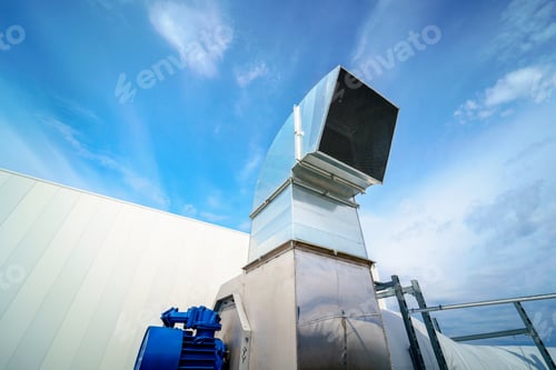 Preview: The air conditioning and ventilation system of industrial building on the roof