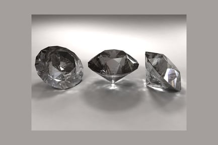Preview: Triangular arrangement of faceted diamonds