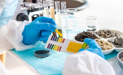 Preview: Soil testing in the laboratory. Selective focus.
