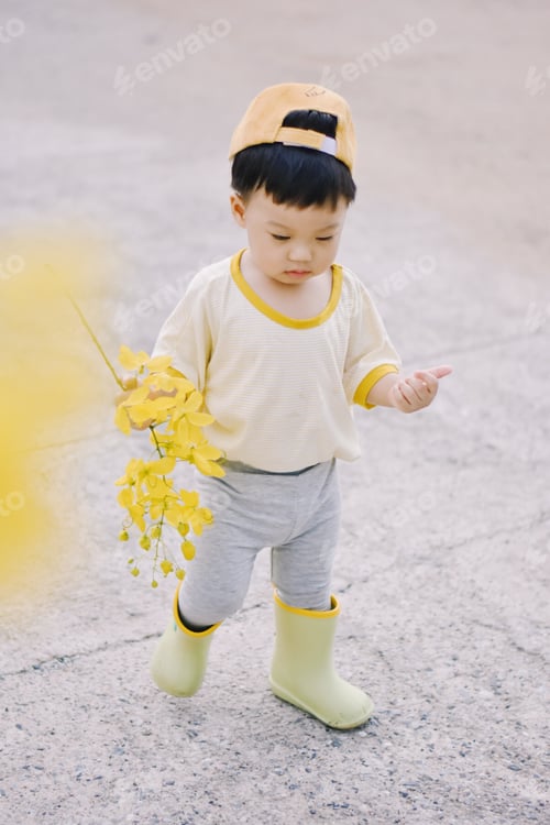 Preview: Cute Boy playing in the park, Sweet Little baby boy enjoying