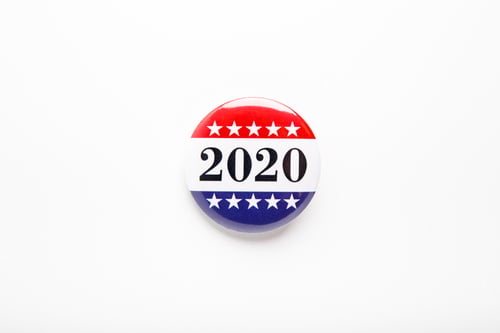 Preview: Top view of a vote button for the United States election