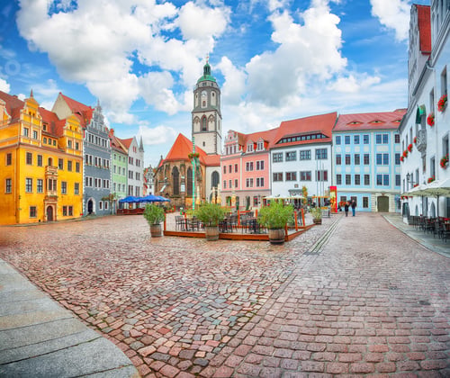 Preview: Amazing view on cityscape of Meissen town on the River Elbe.
