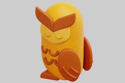 Preview: Yellow cartoon owl.